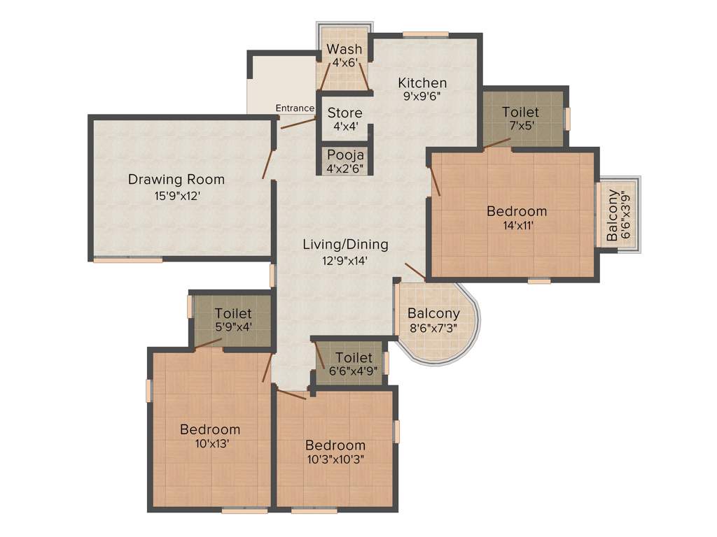 Shree Siddhi Ganesh Genesis (3BHK+3T (1,980 sq ft) 1980 sq ft)