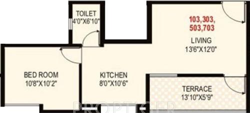 Jai Rutusparsha (1BHK+1T (612 sq ft) 612 sq ft)