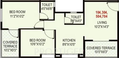 Jai Rutusparsha (2BHK+2T (823 sq ft) 823 sq ft)