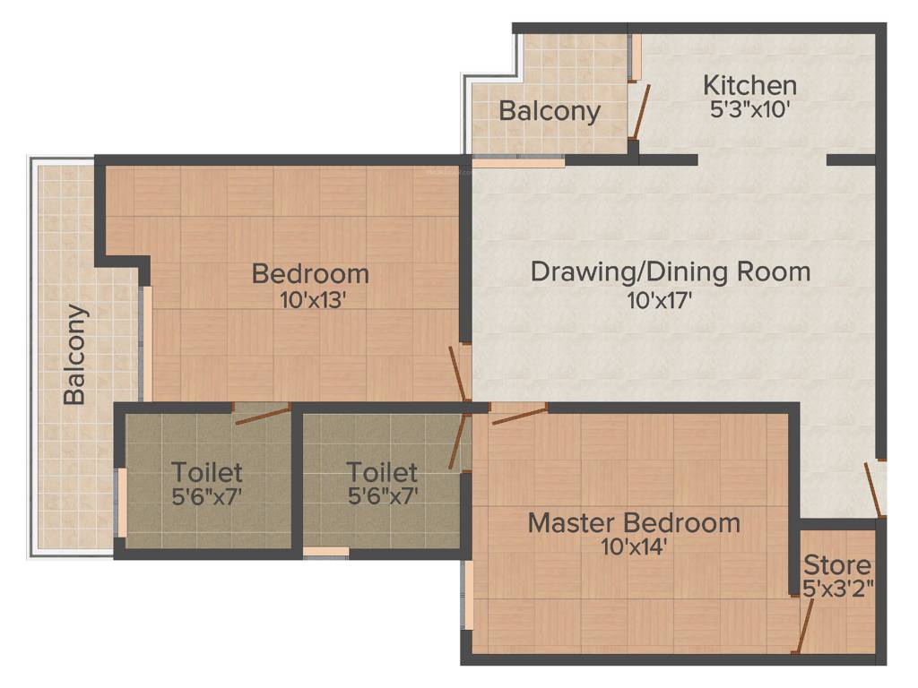 Krishna Enclave (2BHK+2T (1,075 sq ft) 1075 sq ft)