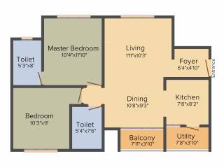 Skylark Ithaca (2BHK+2T (1,011 sq ft) 1011 sq ft) Skylark Ithaca (2BHK+2T (1,011 sq ft) 1011 sq ft)