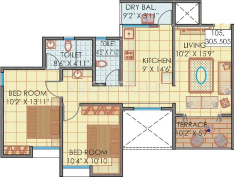 BD Aurus (2BHK+2T (995 sq ft) 995 sq ft) BD Aurus (2BHK+2T (995 sq ft) 995 sq ft)