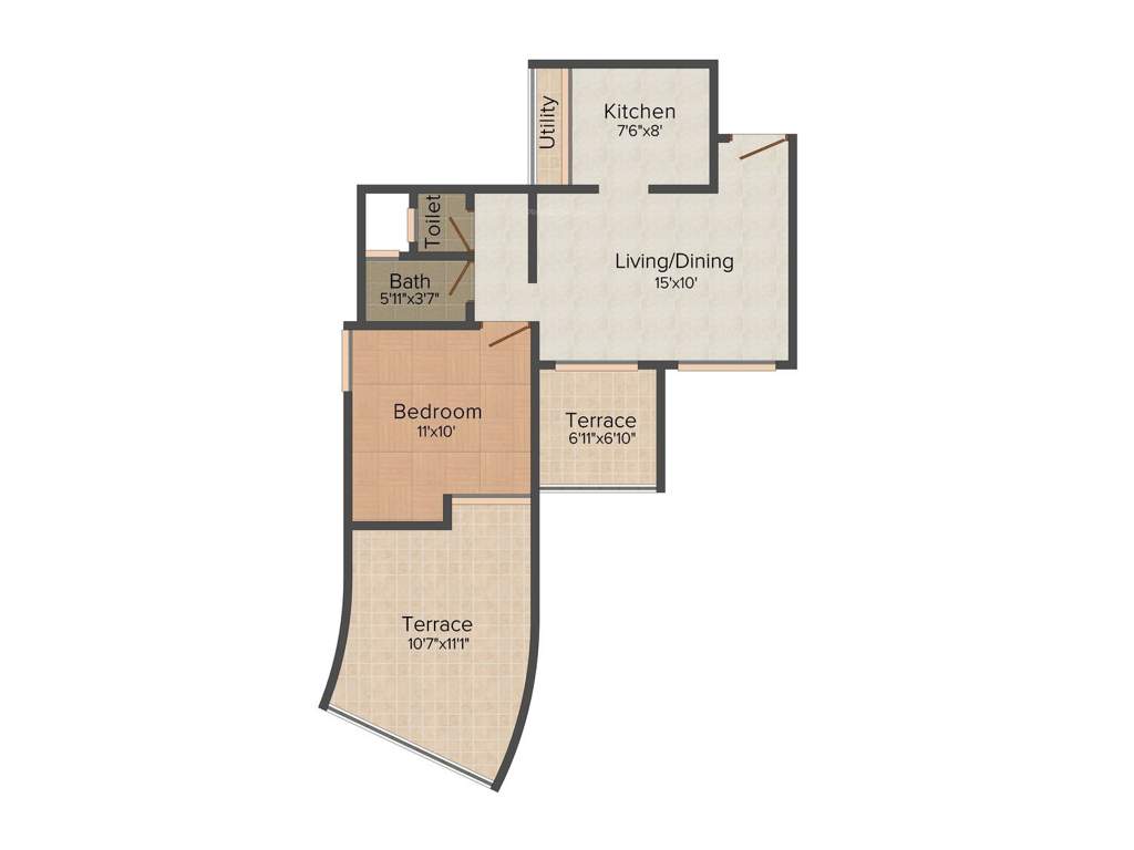 Ikon Four Avenues (1BHK+1T (714 sq ft) 714 sq ft)