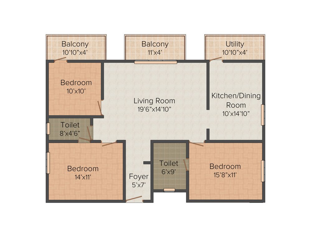 Vasavi Pearl (3BHK+2T (1,545 sq ft) 1545 sq ft)
