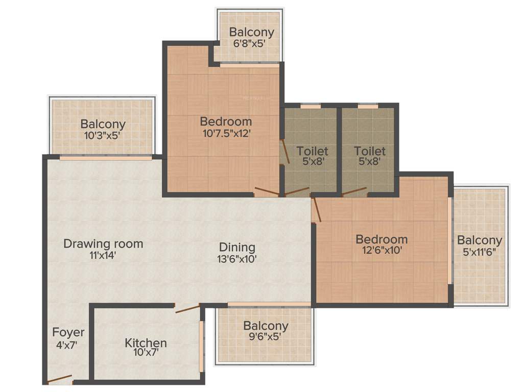 SRS SRS Residency (2BHK+2T (1,304 sq ft) 1304 sq ft)