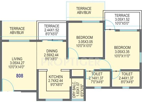 Ishwar River Residency (2BHK+2T (847 sq ft) 847 sq ft)
