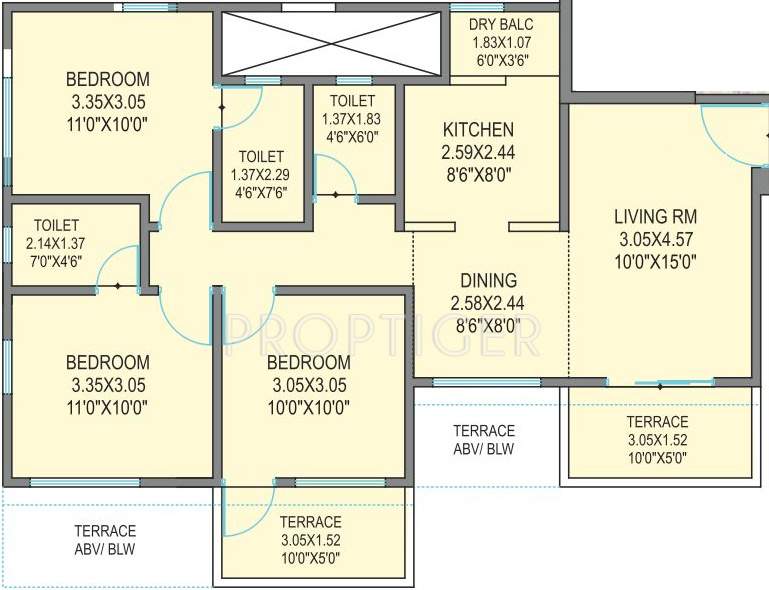 Ishwar River Residency (3BHK+3T (1,405 sq ft) 1405 sq ft)