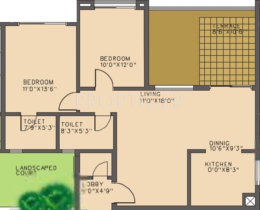 Surya Span O Life (2BHK+2T (1,252 sq ft) 1252 sq ft)
