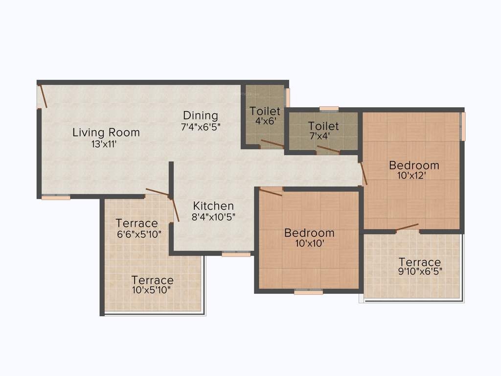 Diamond Bhalchandra Nagari (2BHK+2T (986 sq ft) 986 sq ft)