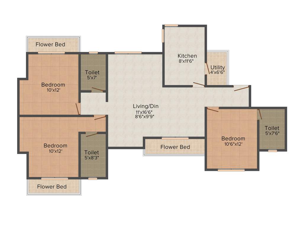 Cosmos Jewels (3BHK+3T (960 sq ft) 960 sq ft)