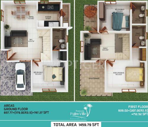 Peninsula Infra Palmville (3BHK+3T (1,459 sq ft) 1459 sq ft)