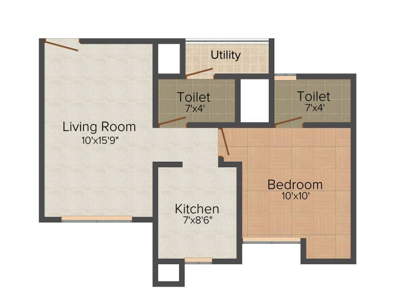 Cosmos Classique (1BHK+2T (405 sq ft) 405 sq ft)