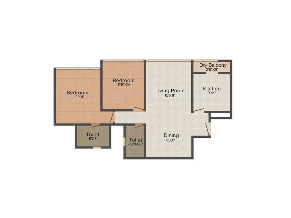 Lushlife The OVO Life (2BHK+2T (1,206 sq ft) 1206 sq ft)