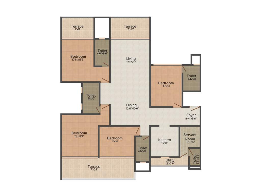 Lushlife The OVO Life (4BHK+4T (2,223 sq ft) + Servant Room 2223 sq ft)