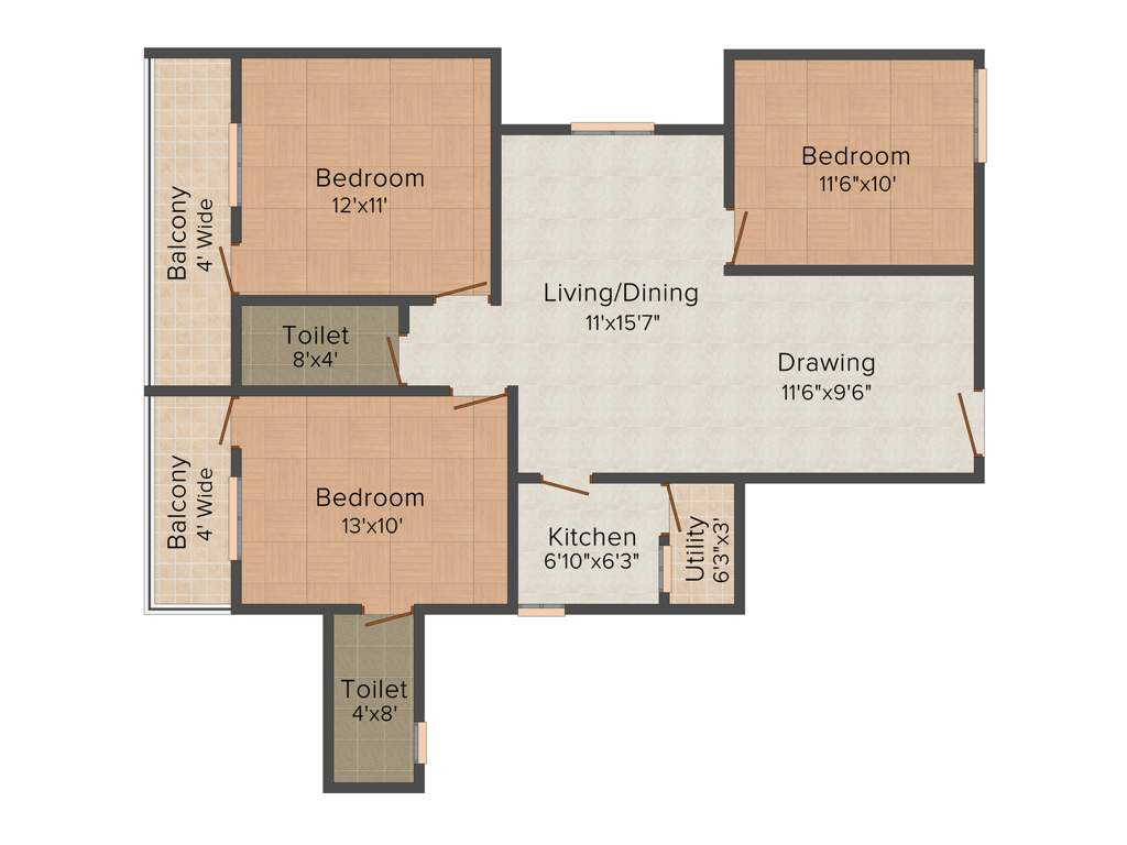 EAPL Sri Tirumala Splendor (3BHK+2T (1,359 sq ft) 1359 sq ft)