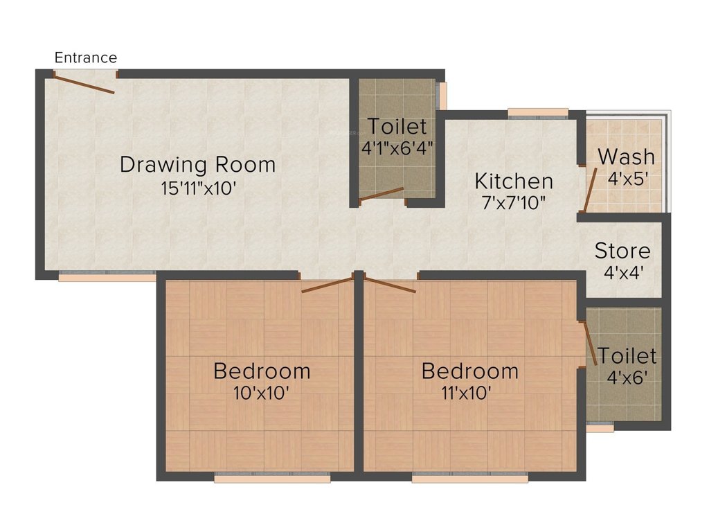 Adani Aangan (2BHK+2T (818 sq ft) 818 sq ft)