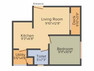Skylark Ithaca (1BHK+1T (605 sq ft) 605 sq ft)