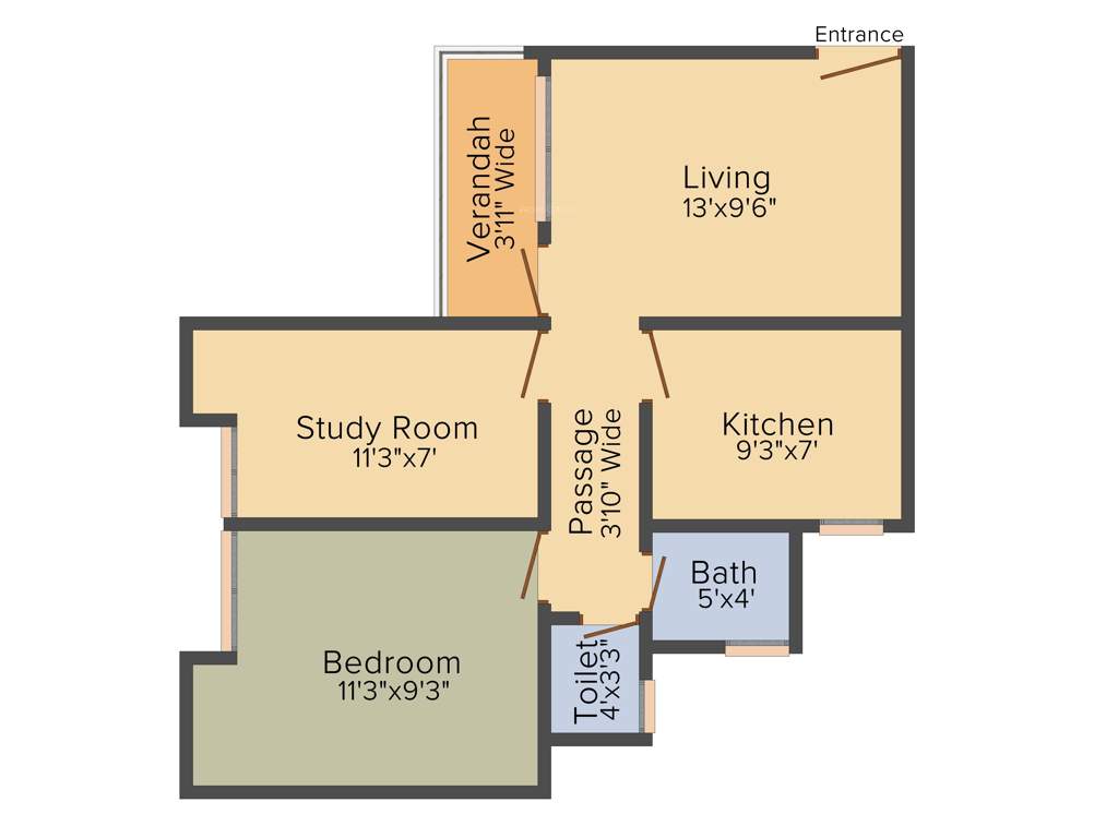 Usha Chhaya Niwas Apartments (1BHK+1T (617 sq ft) Study Room 617 sq ft)
