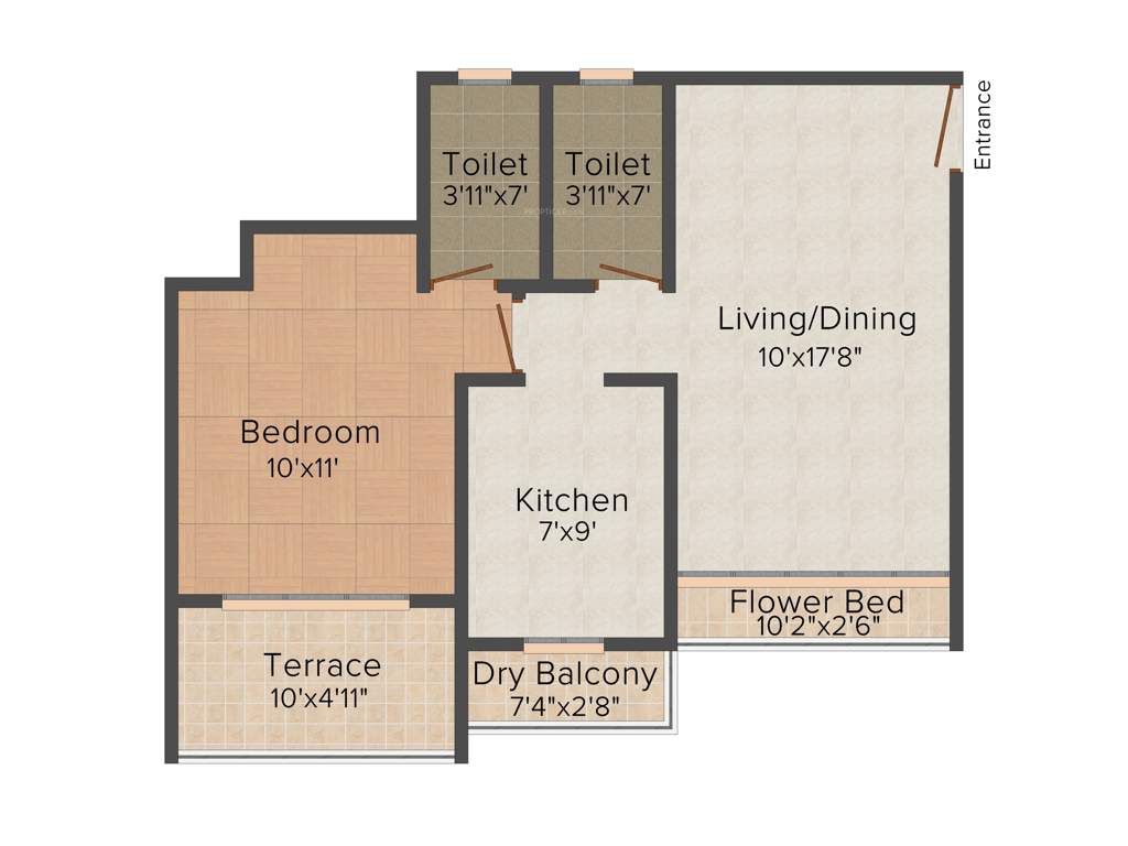 Bhakti Galaxy Residences (1BHK+2T (774 sq ft) 774 sq ft)