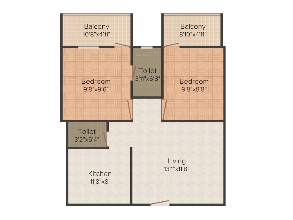 Cripper Silver Leaf (2BHK+2T (765 sq ft) 765 sq ft)