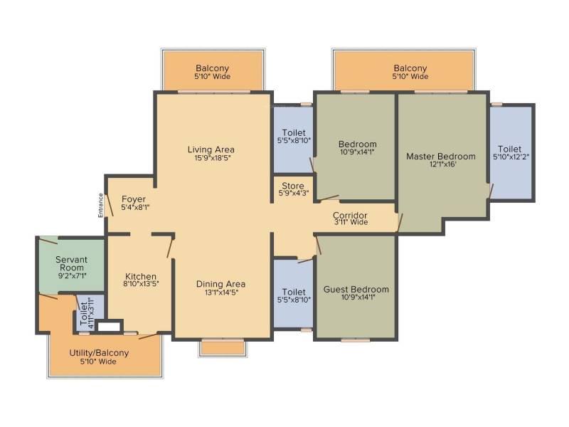 Vatika Sovereign Next (3BHK+4T (2,650 sq ft) + Servant Room 2650 sq ft)