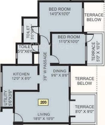 Kharde Patil Woods Royale (2BHK+2T (1,192 sq ft) 1192 sq ft)