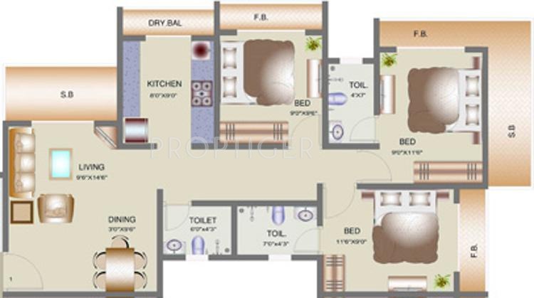 Tharwani Vedant Nakshatra (3BHK+3T (1,339 sq ft) 1339 sq ft) Tharwani Vedant Nakshatra (3BHK+3T (1,339 sq ft) 1339 sq ft)