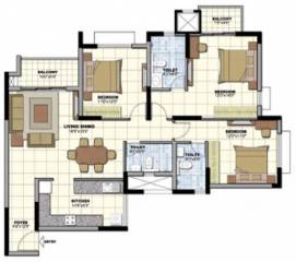 Prestige Norwood at Sunrise Park (3BHK+3T (1,647 sq ft) 1647 sq ft)