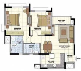 Prestige Norwood at Sunrise Park (2BHK+2T (1,121 sq ft) 1121 sq ft)