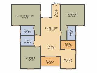 Bluejay Aston (3BHK+3T (1,538 sq ft) 1538 sq ft)