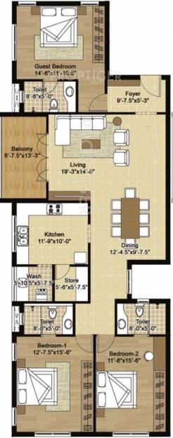 Lancor Sonnet Square (3BHK+3T (2,042 sq ft) 2042 sq ft)