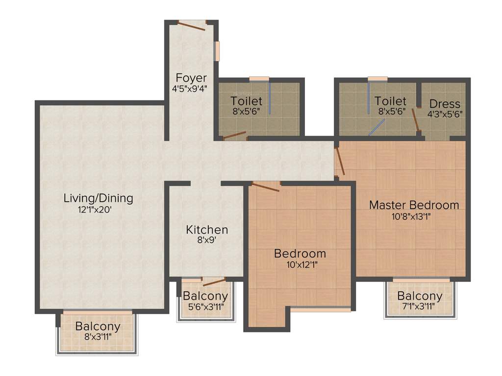 Umang Monsoon Breeze Phase 2 (2BHK+2T (1,300 sq ft) 1300 sq ft)