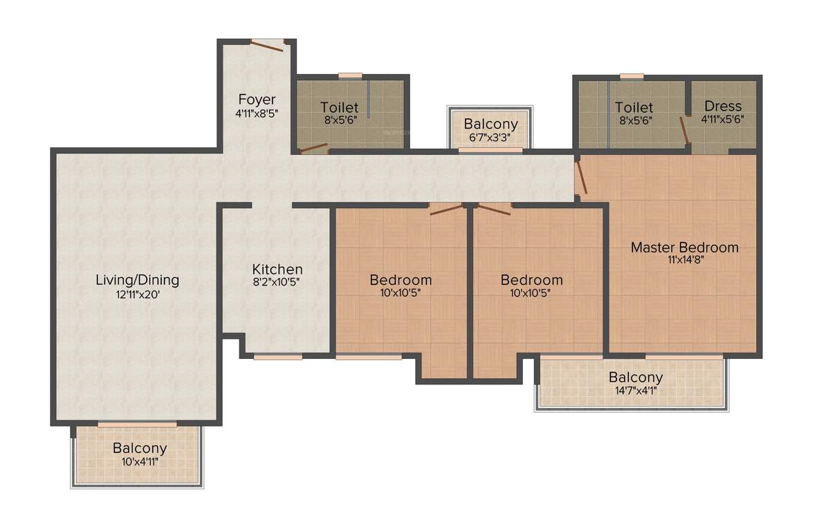 Umang Monsoon Breeze Phase 2 (3BHK+3T (1,550 sq ft) 1550 sq ft)