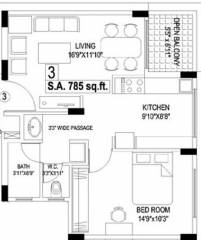 Vaastu Ramnagar Housing Society (1BHK+1T (785 sq ft) 785 sq ft)