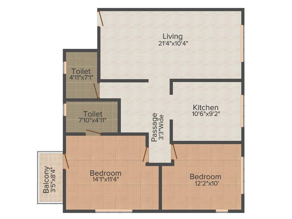 Vaastu Ramnagar Housing Society (2BHK+2T (1,082 sq ft) 1082 sq ft)