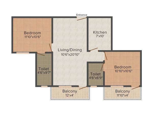 Nu Mind Space (2BHK+2T (935 sq ft) 935 sq ft)