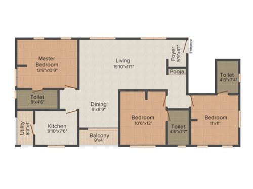 Nu Sree Nivas (3BHK+3T (1,398 sq ft) 1398 sq ft)