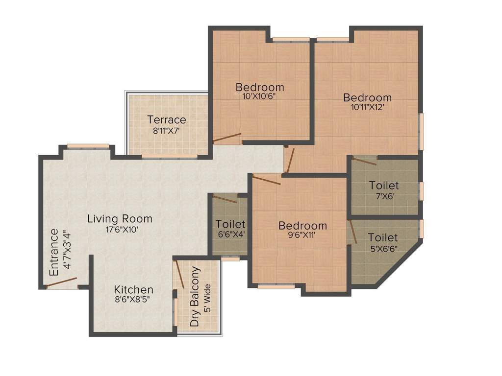 Hemant Sunville (3BHK+3T (1,129 sq ft) 1129 sq ft)