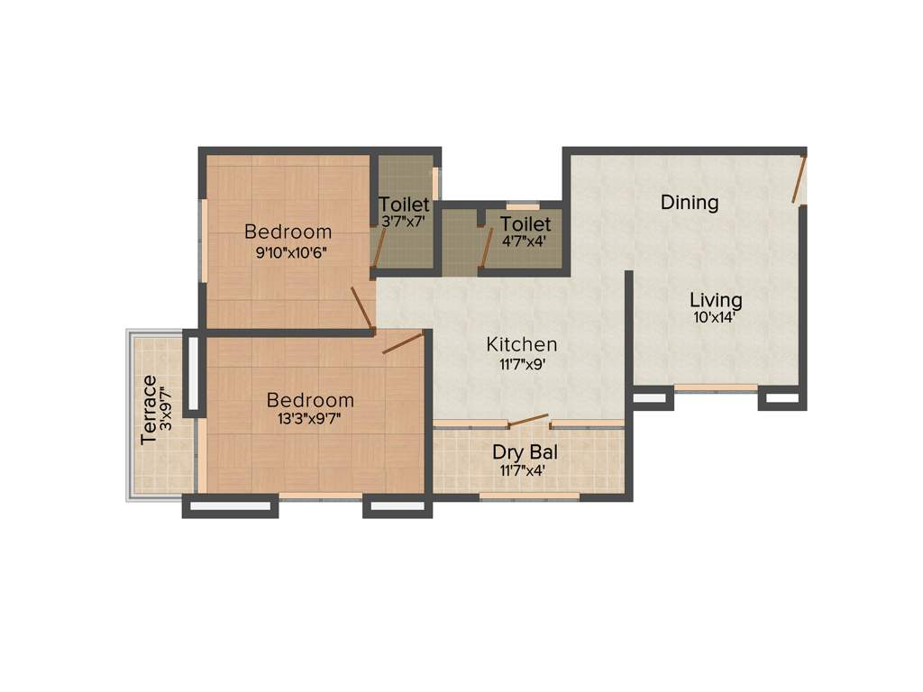 Abhinandan Crystal (2BHK+2T (861 sq ft) 861 sq ft)