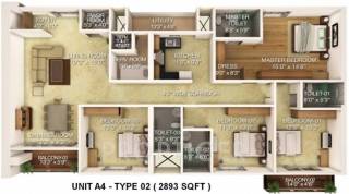 RJ Lake Gardenia (4BHK+4T (2,893 sq ft)   Study Room 2893 sq ft) RJ Lake Gardenia (4BHK+4T (2,893 sq ft)   Study Room 2893 sq ft)