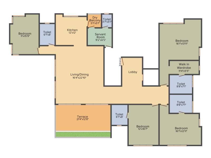 Swojas Aarohi (4BHK+4T (3,163 sq ft)   Servant Room 3163 sq ft)