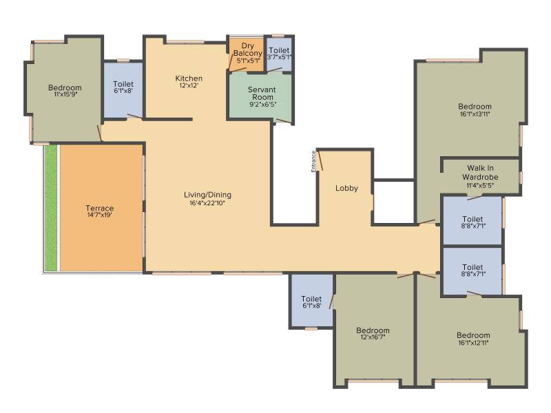 Swojas Aarohi (4BHK+4T (3,176 sq ft)   Servant Room 3176 sq ft)