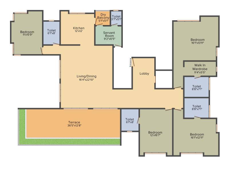 Swojas Aarohi (4BHK+4T (3,421 sq ft)   Servant Room 3421 sq ft)