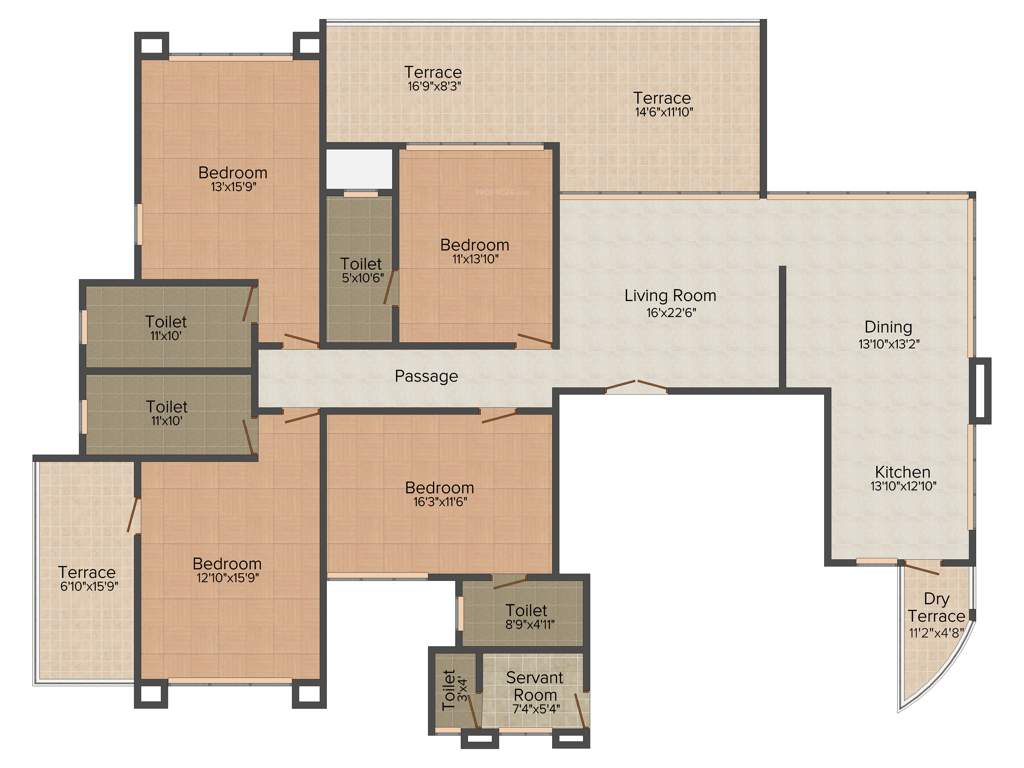 Kor Exotica (4BHK+3T (3,300 sq ft) + Study Room 3300 sq ft)