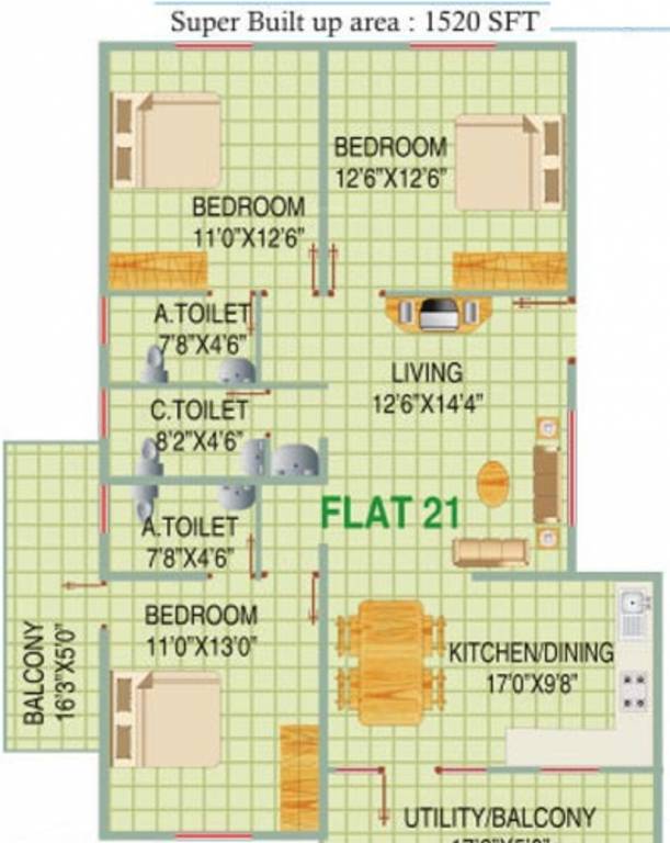RV Shastri Residencey (3BHK+3T (1,520 sq ft) 1520 sq ft) RV Shastri Residencey (3BHK+3T (1,520 sq ft) 1520 sq ft)
