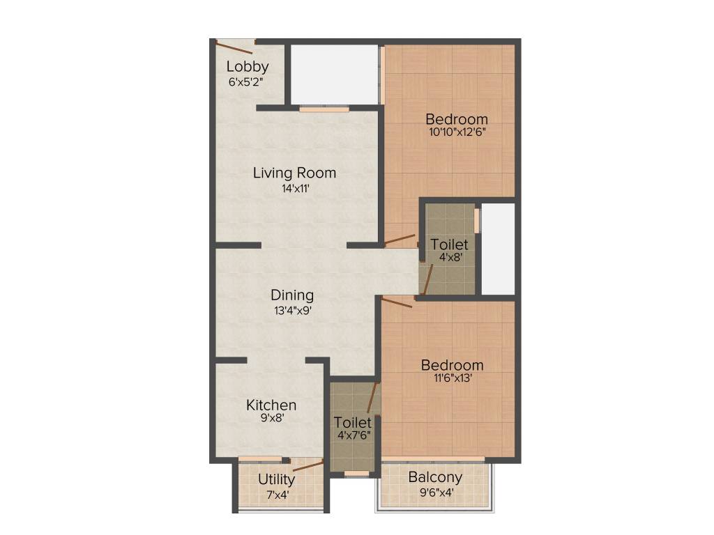 Eternity Eternity Fortune (2BHK+2T (1,107 sq ft) 1107 sq ft)