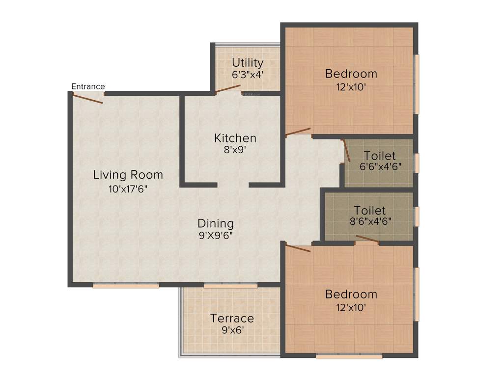 Surana Saffron Avenue (2BHK+2T (1,004 sq ft) 1004 sq ft)