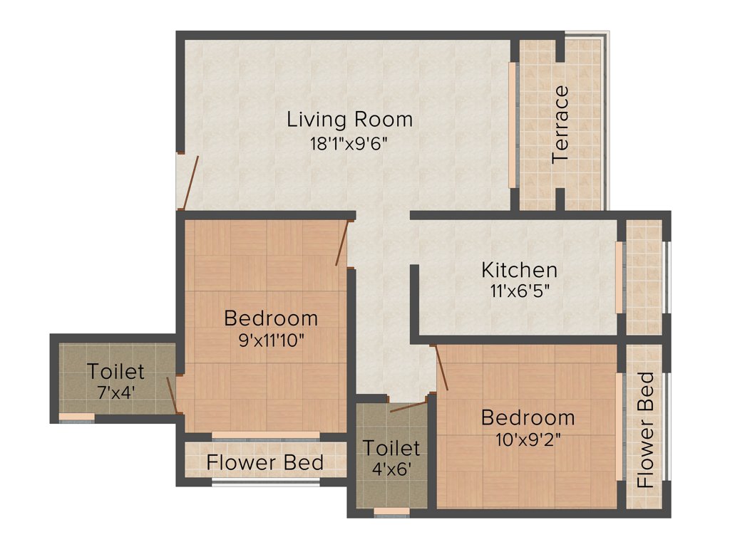 Tejas Palak (2BHK+2T (953 sq ft) 953 sq ft)