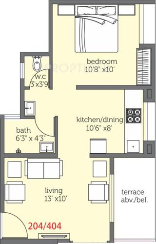 Green Aspire (1BHK+2T (640 sq ft) 640 sq ft)