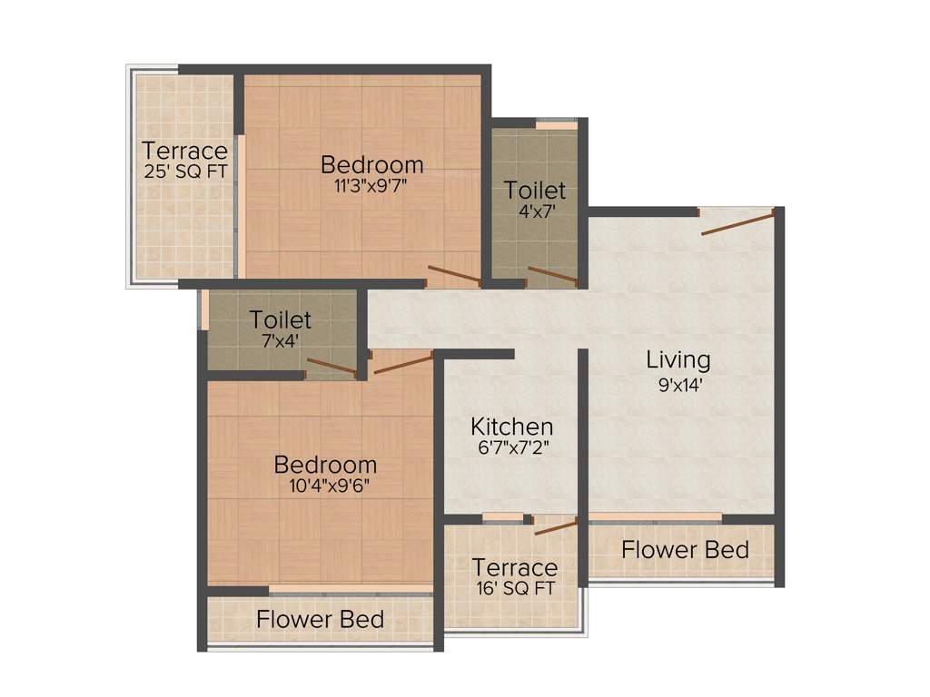 Platinum Om Sai Arcade (2BHK+2T (990 sq ft) 990 sq ft)